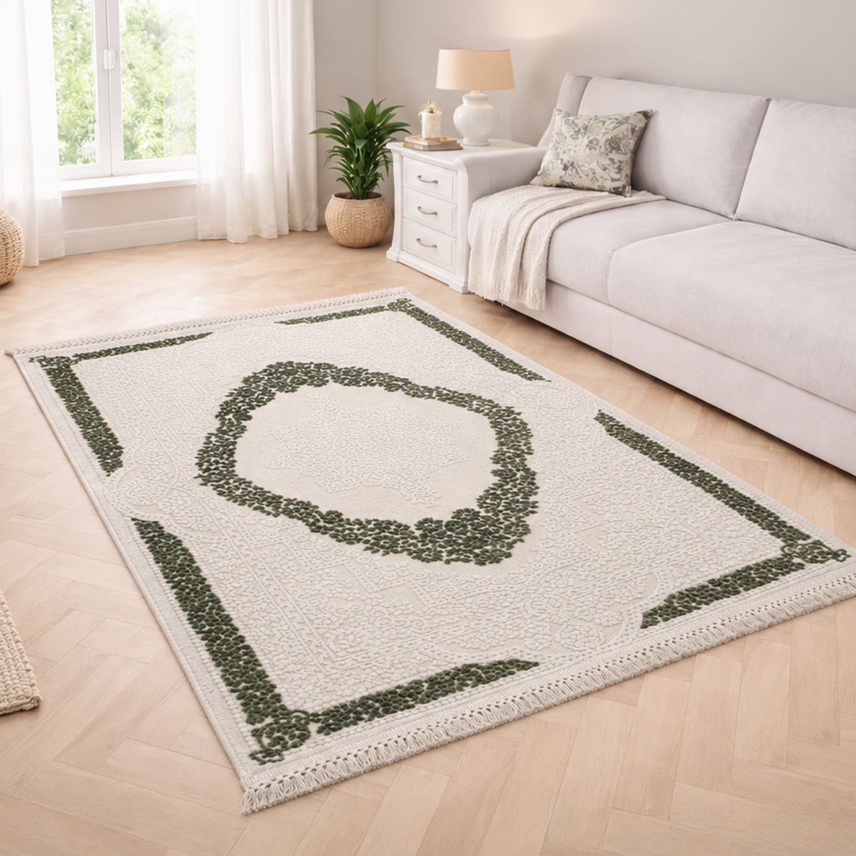 Blossom Rug White Grey 80x120