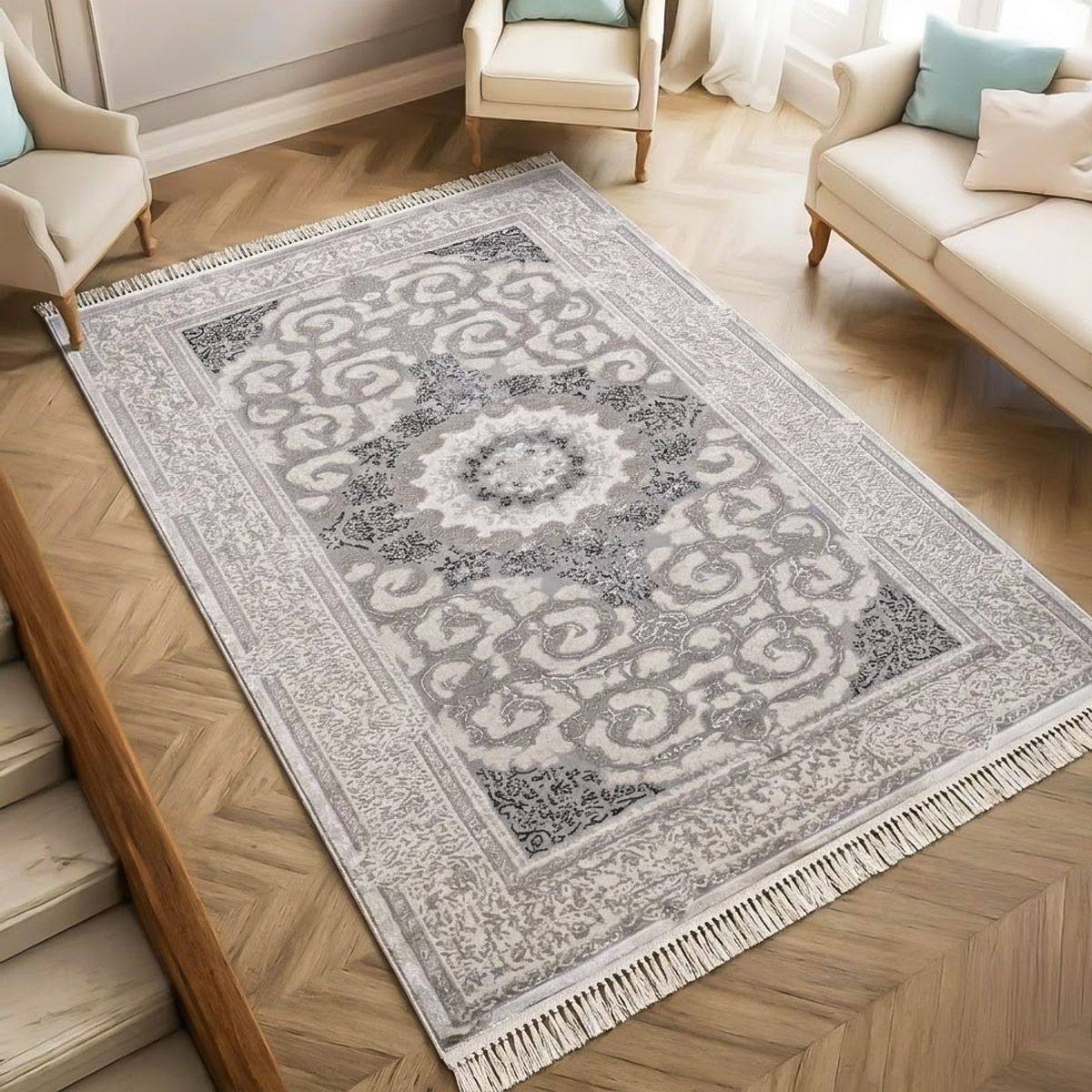 Sihir White Grey Carpet 300x400cm