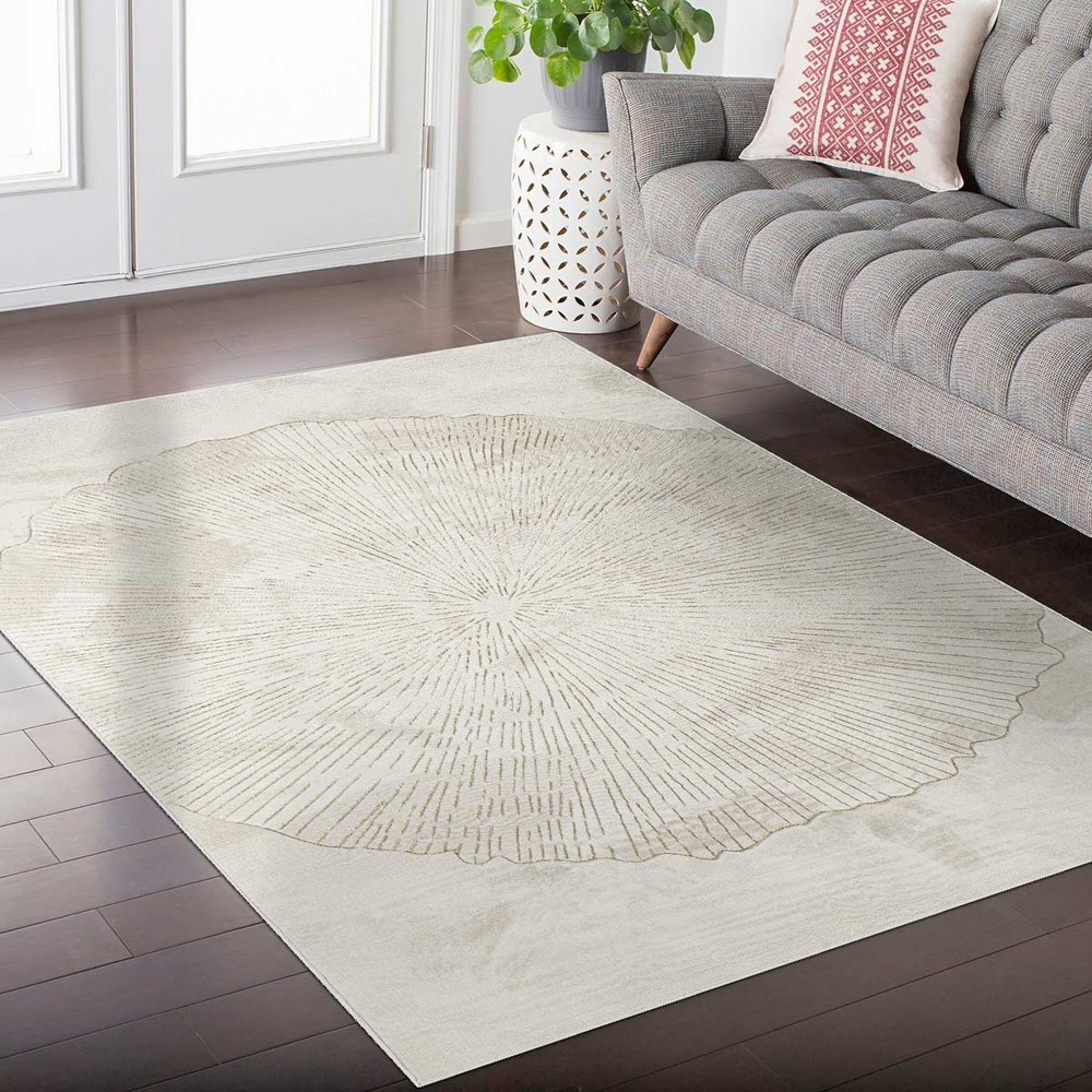 Flora C844A Cream/Gold Carpet 100x300cm