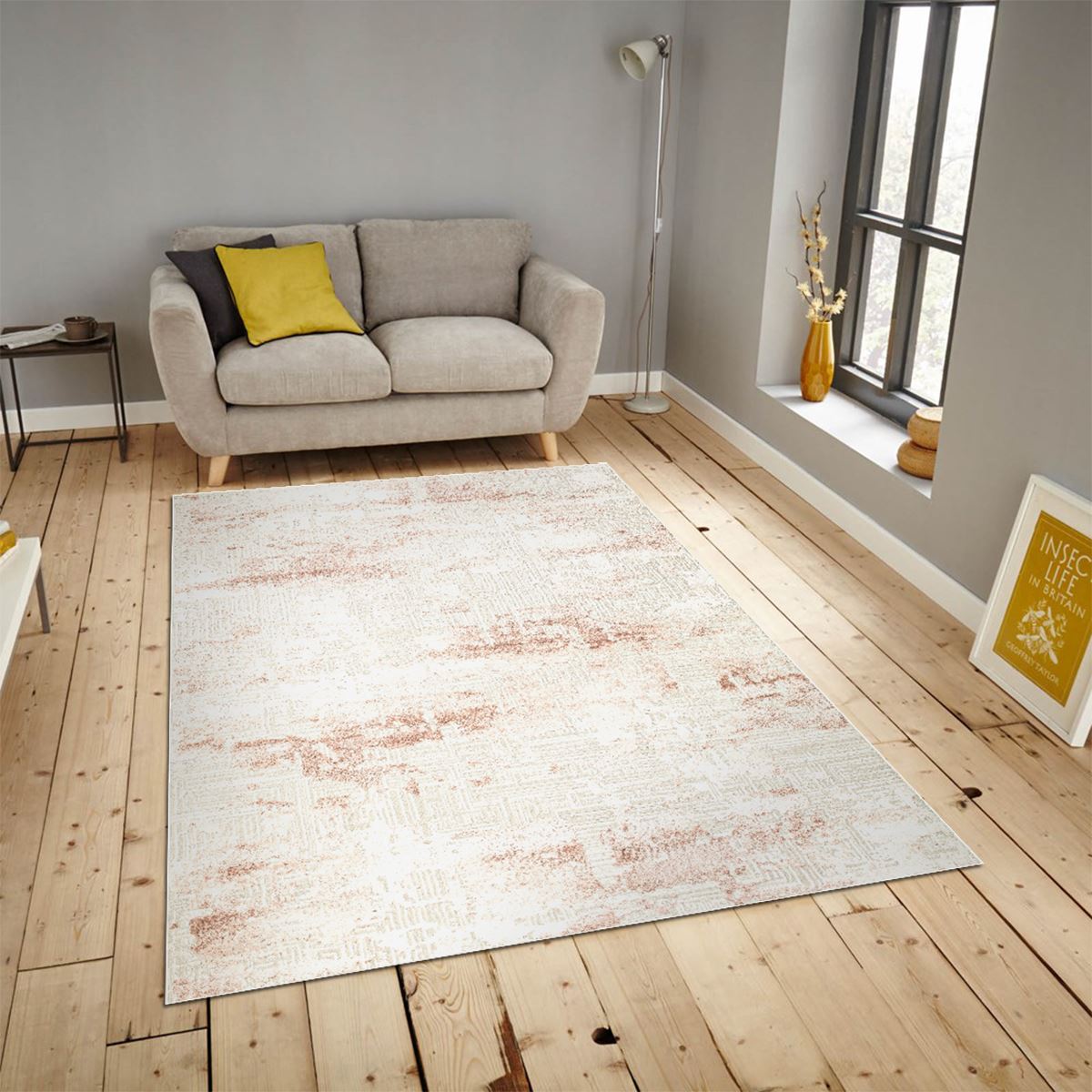Reflection Cream/Pink Carpet 100x500cm