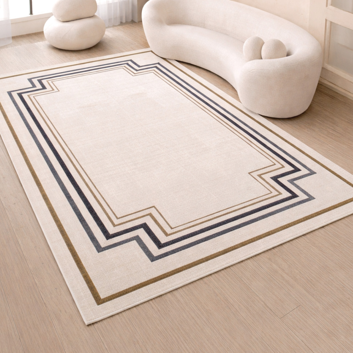 Chalon Rug Dark Beige Yellow 400X400