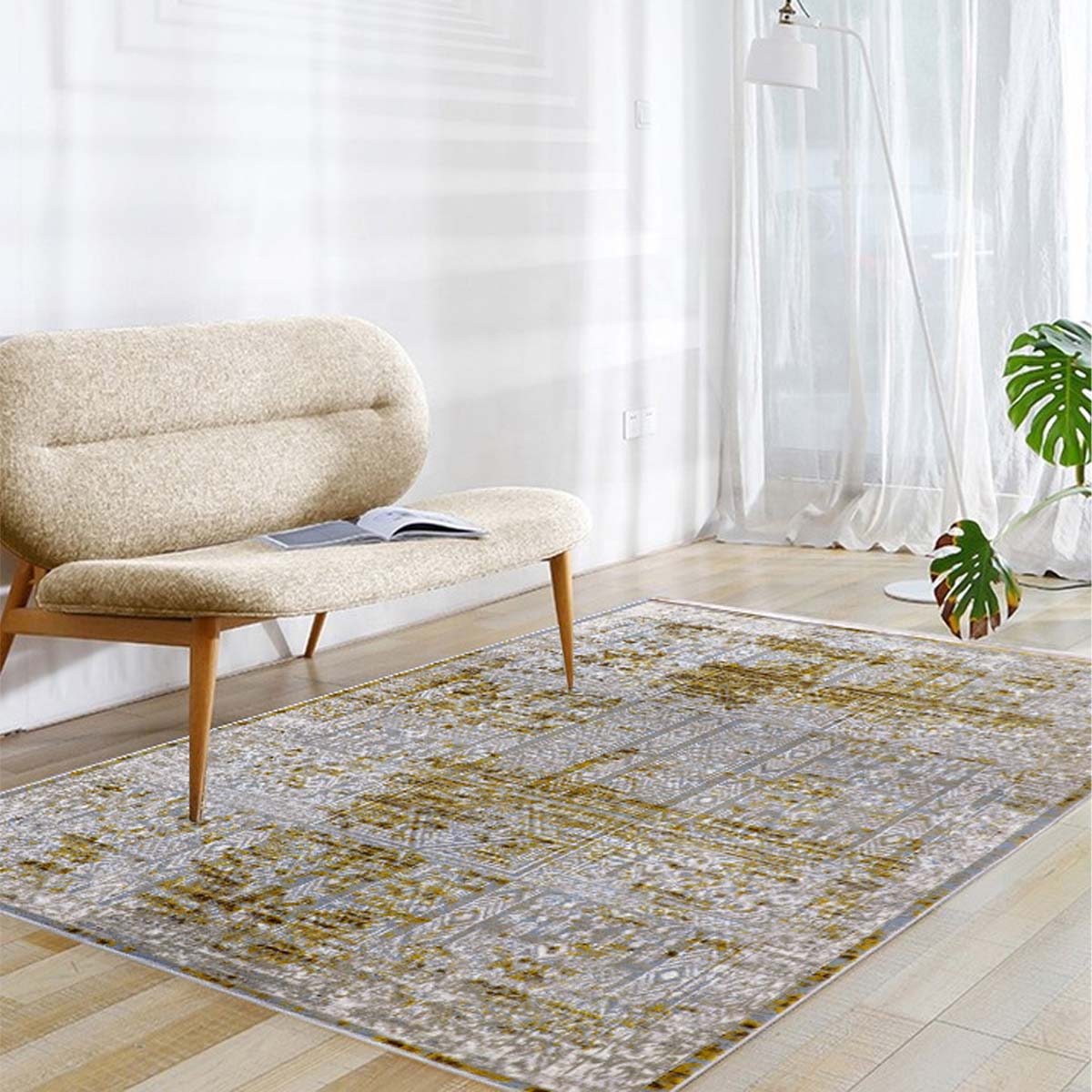 Sahand Rug Gray Light Yellow 300x300