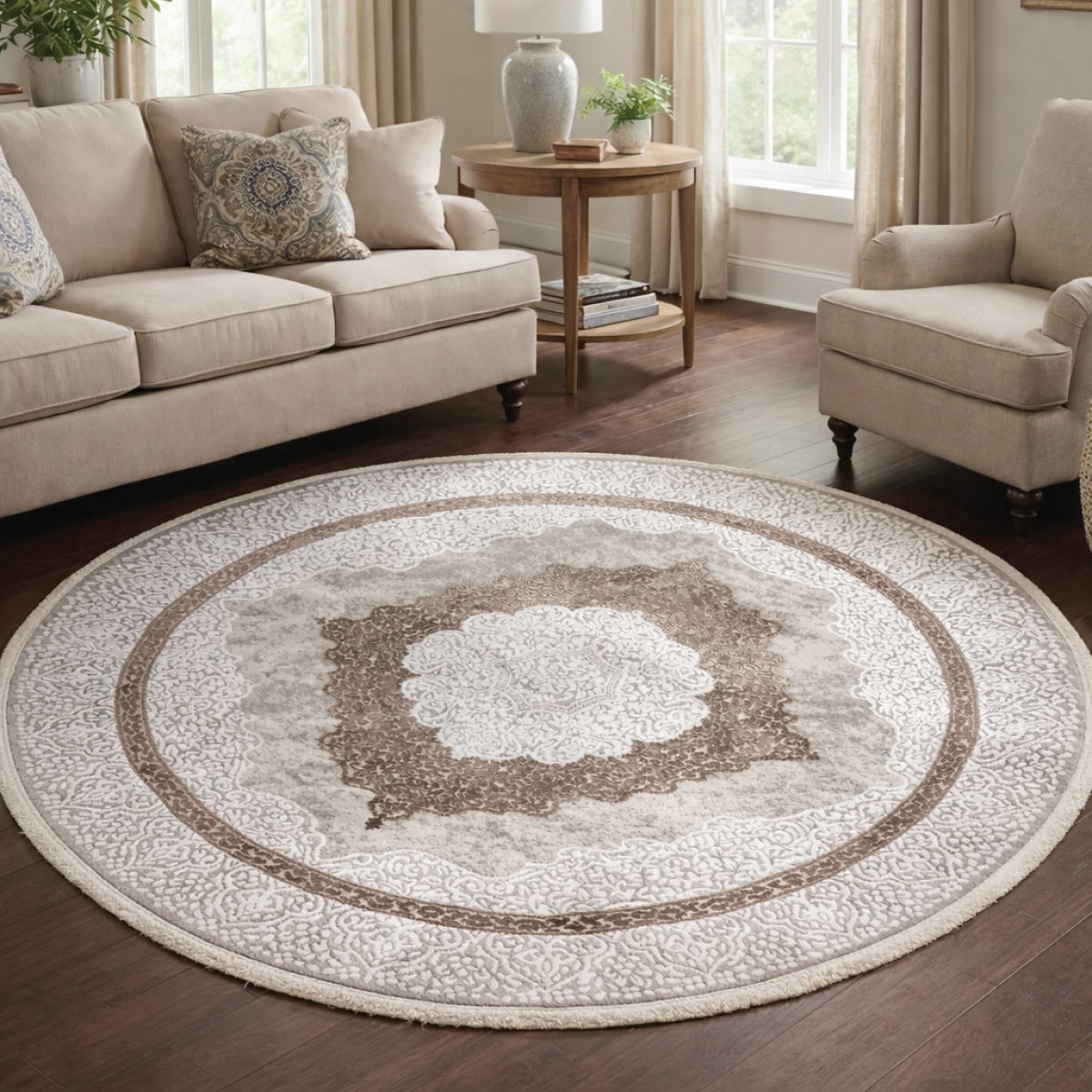 Allures Cream Beige Carpet 150x150cm