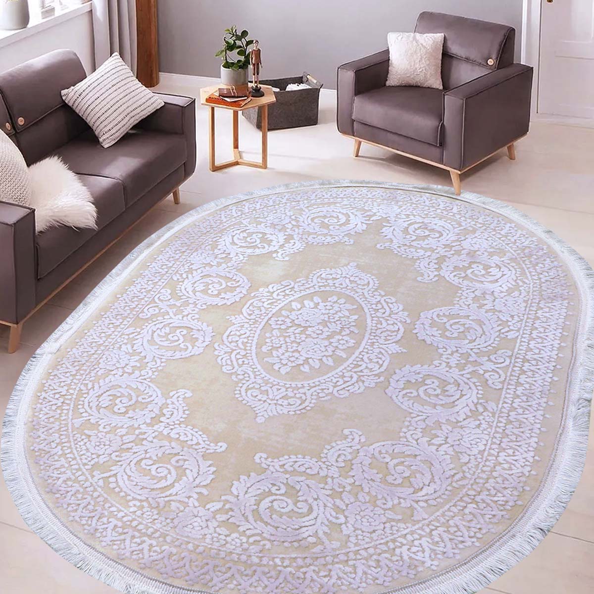 Taboo 6461A Beige/Cream Carpet 80x120cm