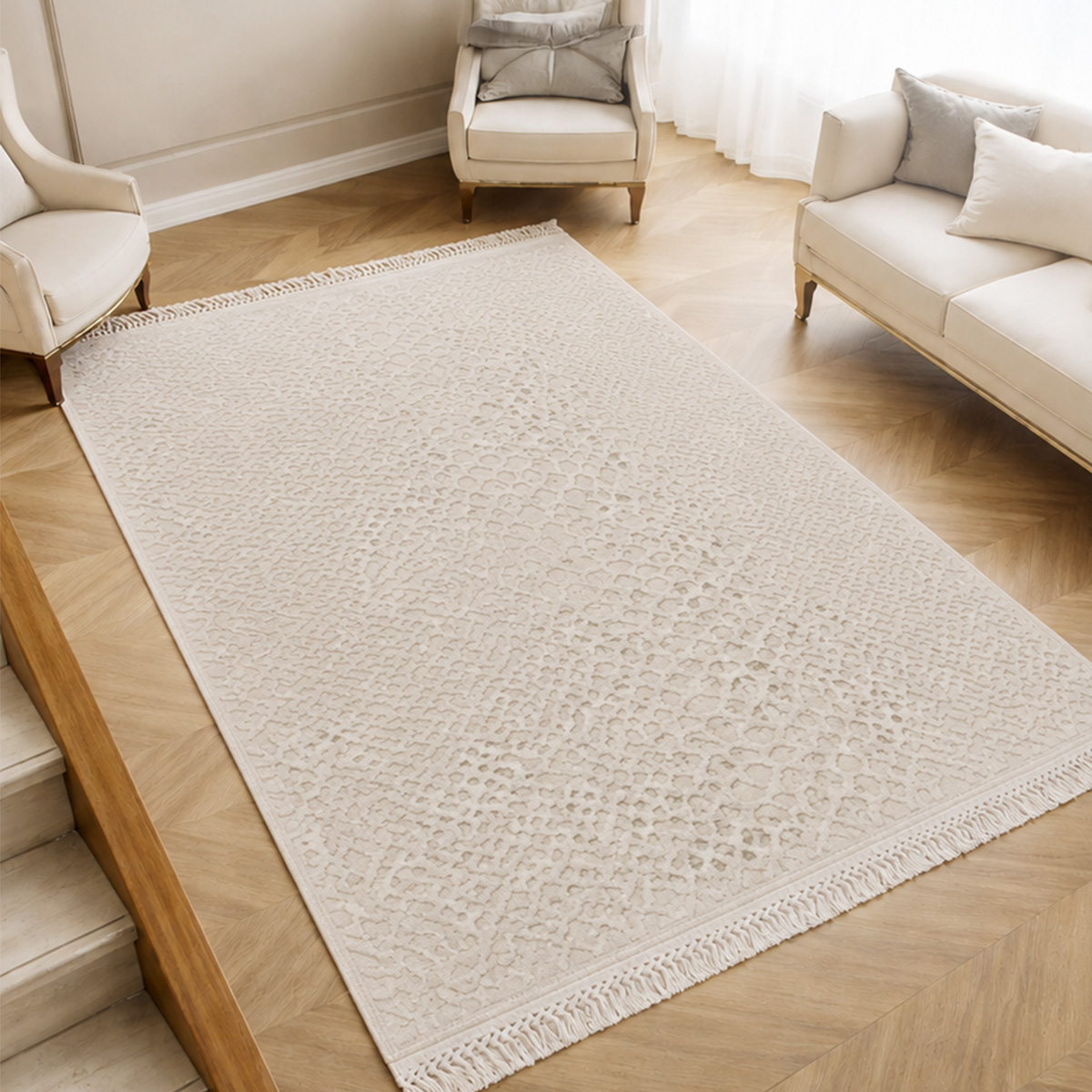 Taboo Rug Beige Light Grey 80x120