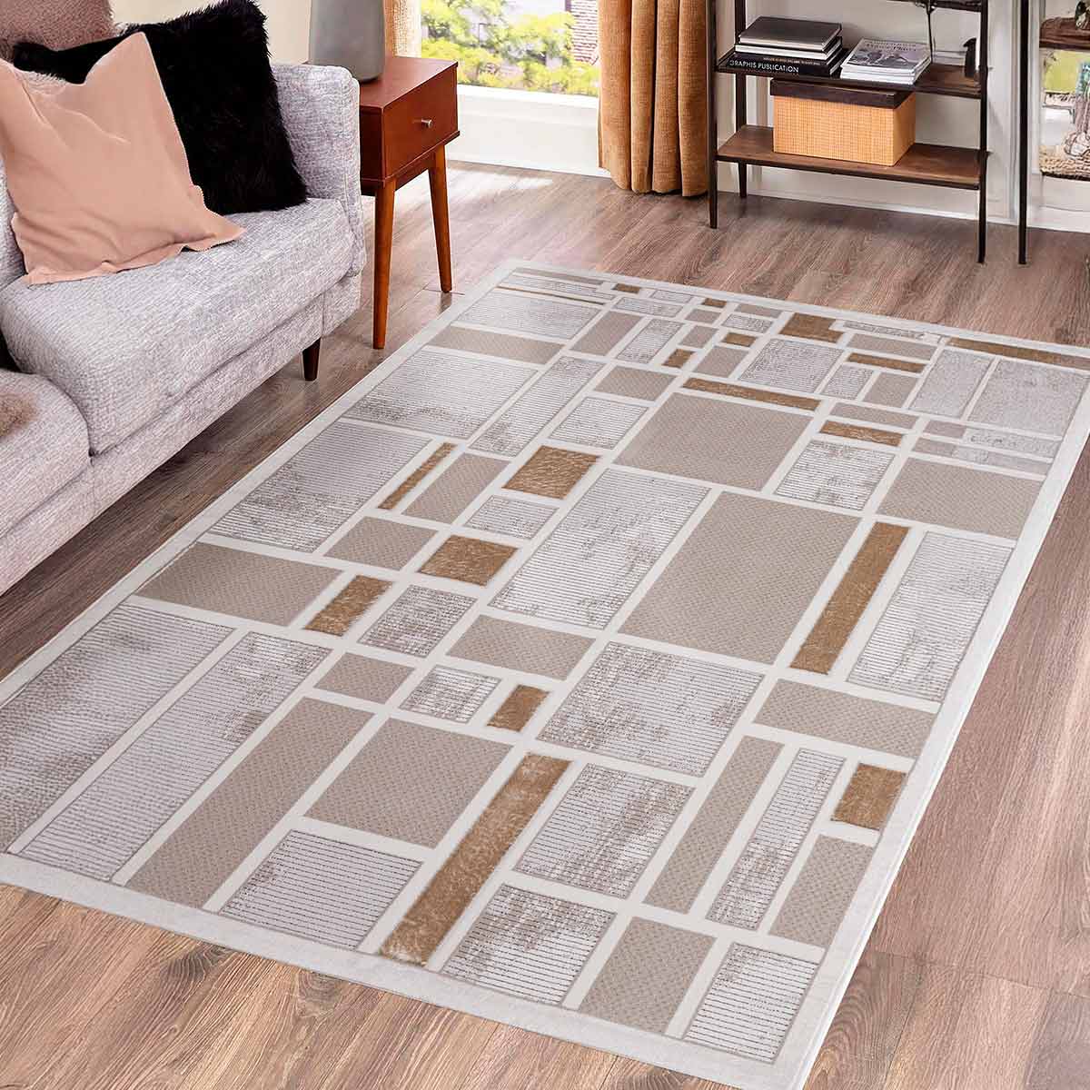 Superno 04070B Beige/Grey Carpet 120x180cm