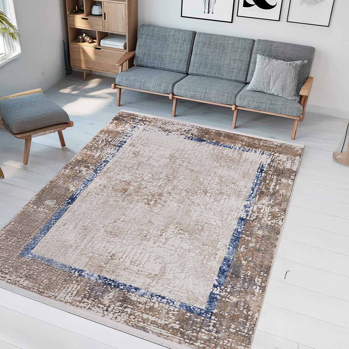 Venus 06086E Grey/Blue Carpet 100x200cm