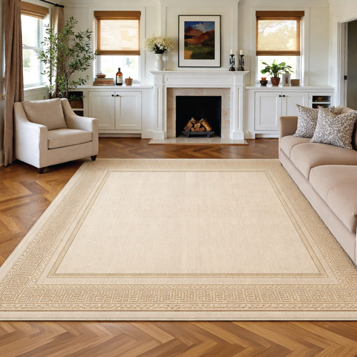 Allora Cream Beige Carpet 100x300cm