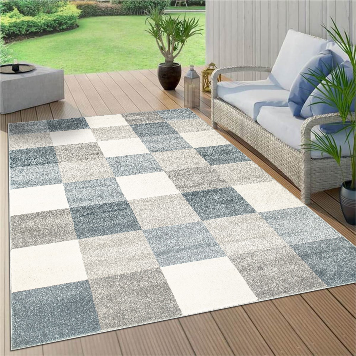 Milano 0B2421 Grey/Blue Carpet 140x200cm