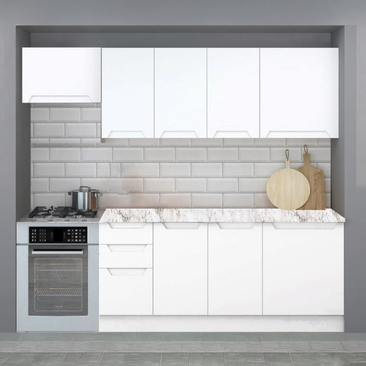 Retro Kitchen Cabinet 240cm