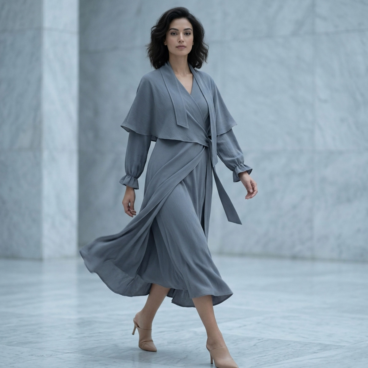Ladies Long Dress - 2 Piece Set