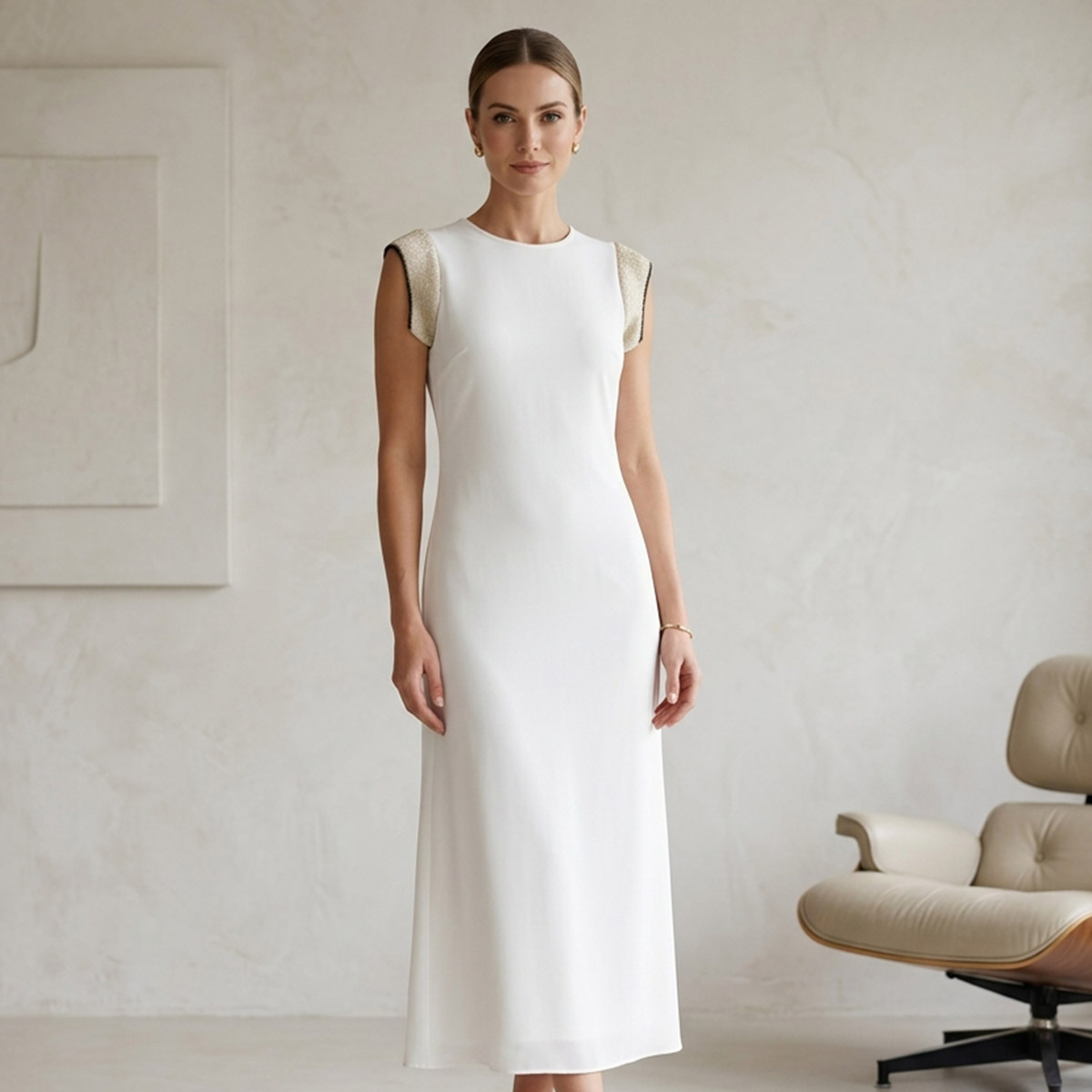 Ladies Long Short Sleeve Dress