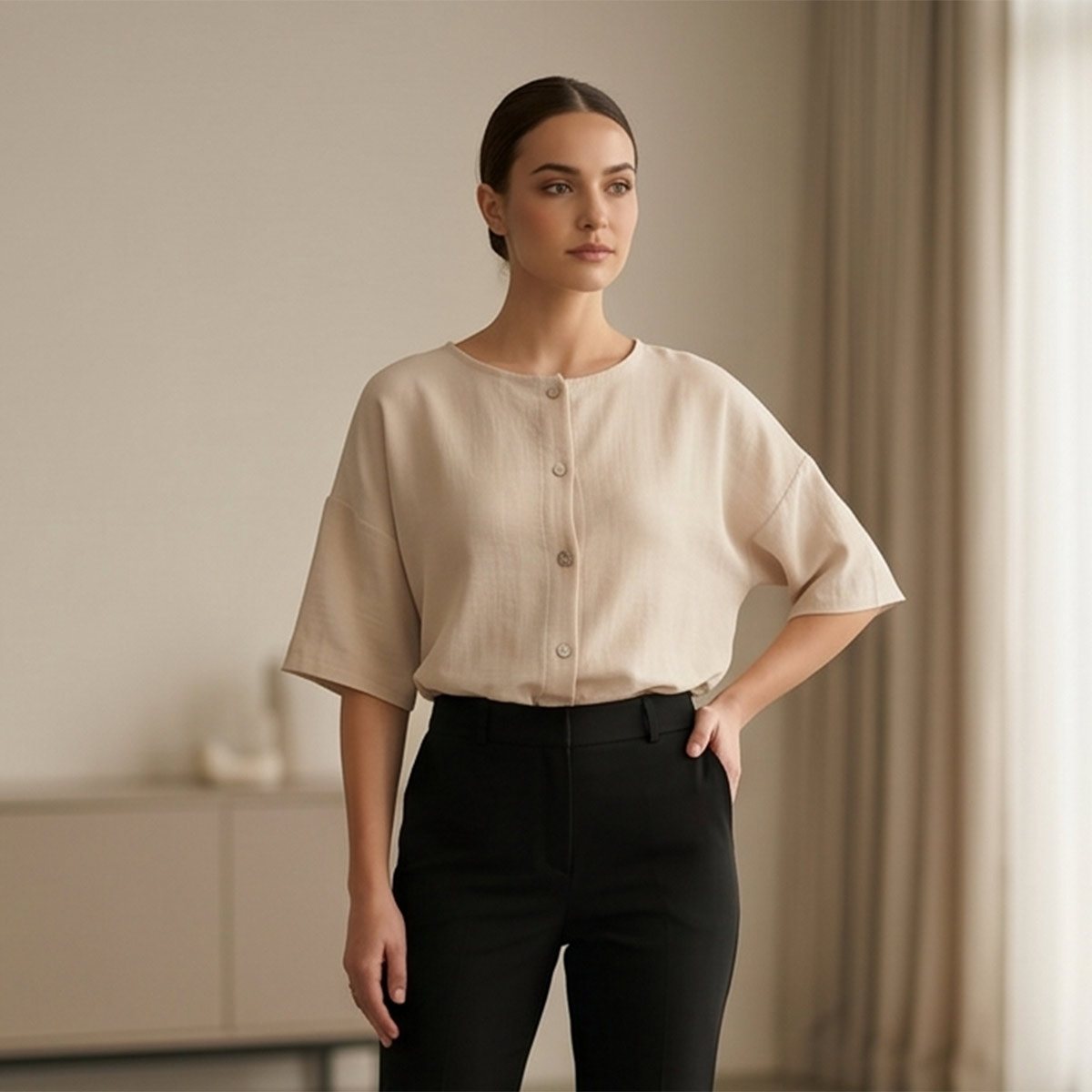 Ladies Short Sleeve Blouse