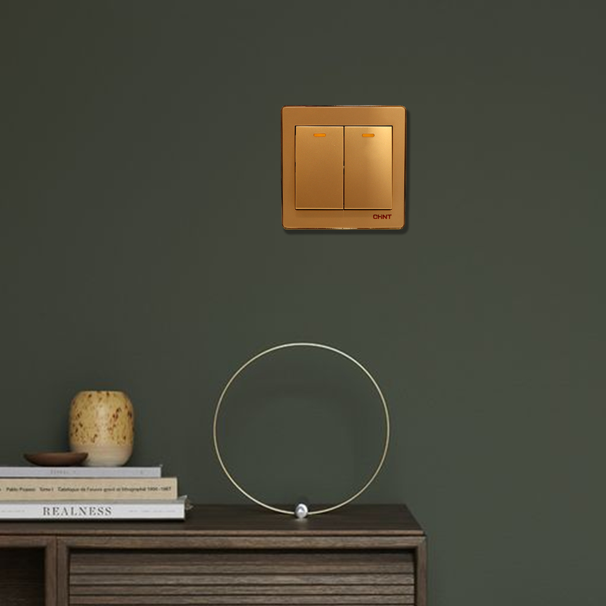 2 Gang 2 Way Switch 16A 250V Gold