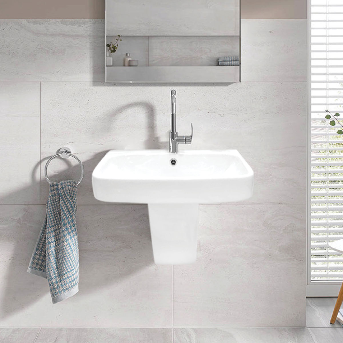 Grace Wash Basin with Scot Half Pedestal