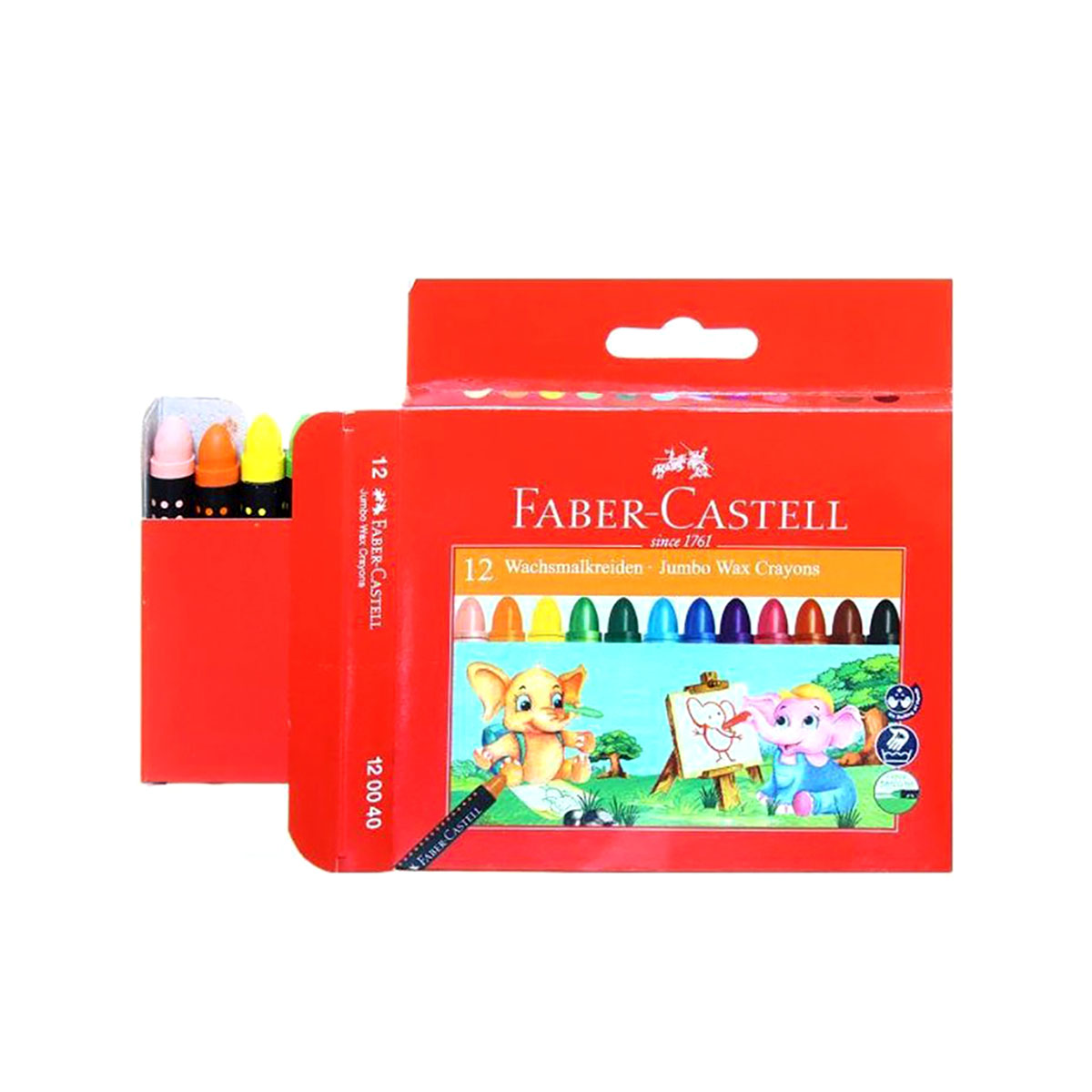 Faber-Castell Jumbo Wax Crayons 12 Colors