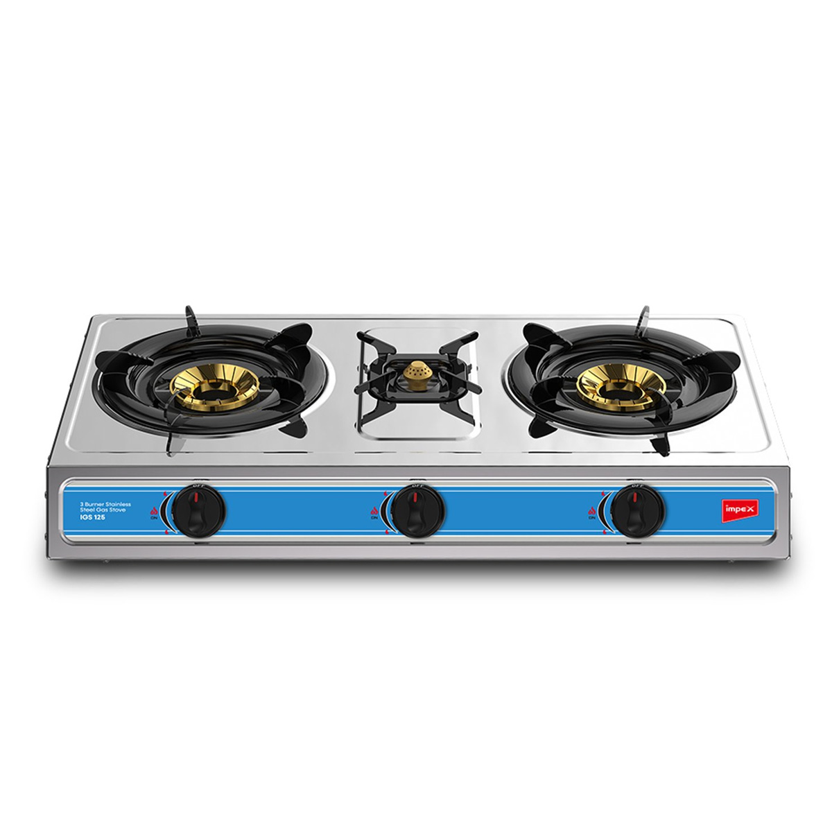 Impex Stainless Steel Gas Burner 3 Burner